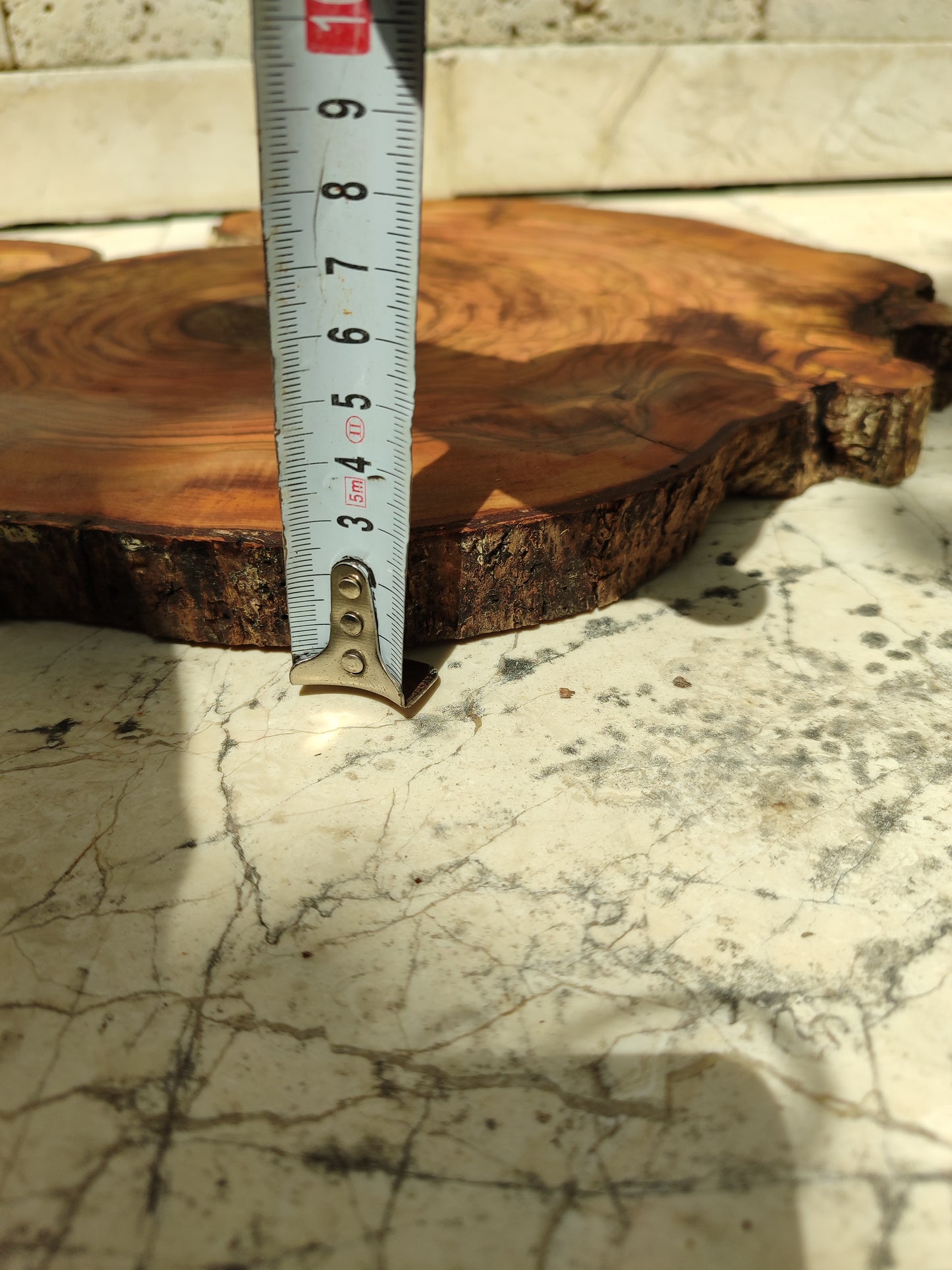 Rare Olive Wood Slab – Live Edge Unique Grain, Sustainable Luxury, 32x40x2.5cm
