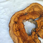 Rare Olive Wood Live Edge Slab – Premium Sustainable Luxury Unique Grain 29x39x3 cm - Olive Generic