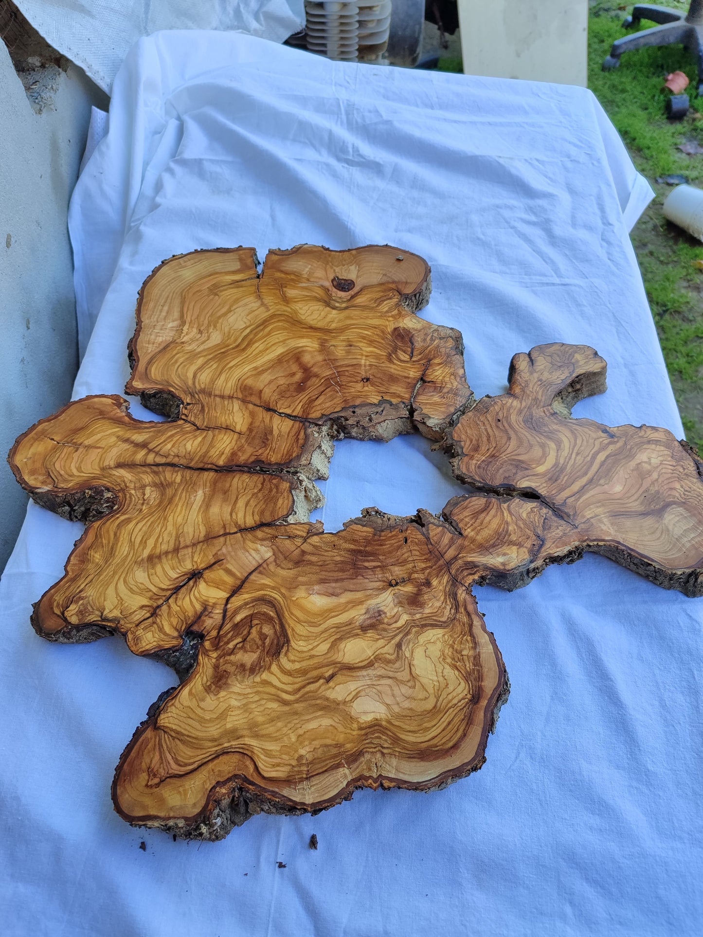 Rare 300yr Old Olive Wood Slab | Huge Live Edge for Epoxy Resin | Super Dry Unique Grain | Luthier Guitar Body & Clock Base | Luxury DIY.