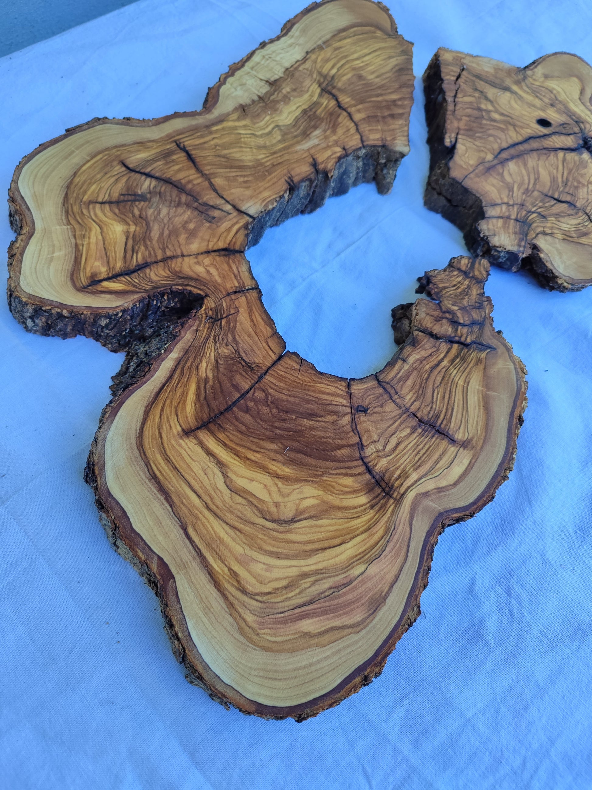 Rare Olive Wood Live Edge Slab 28x40cm - Ultra Dry Figured Lumber for Epoxy Resin Clock Guitar & Luxury Crafts