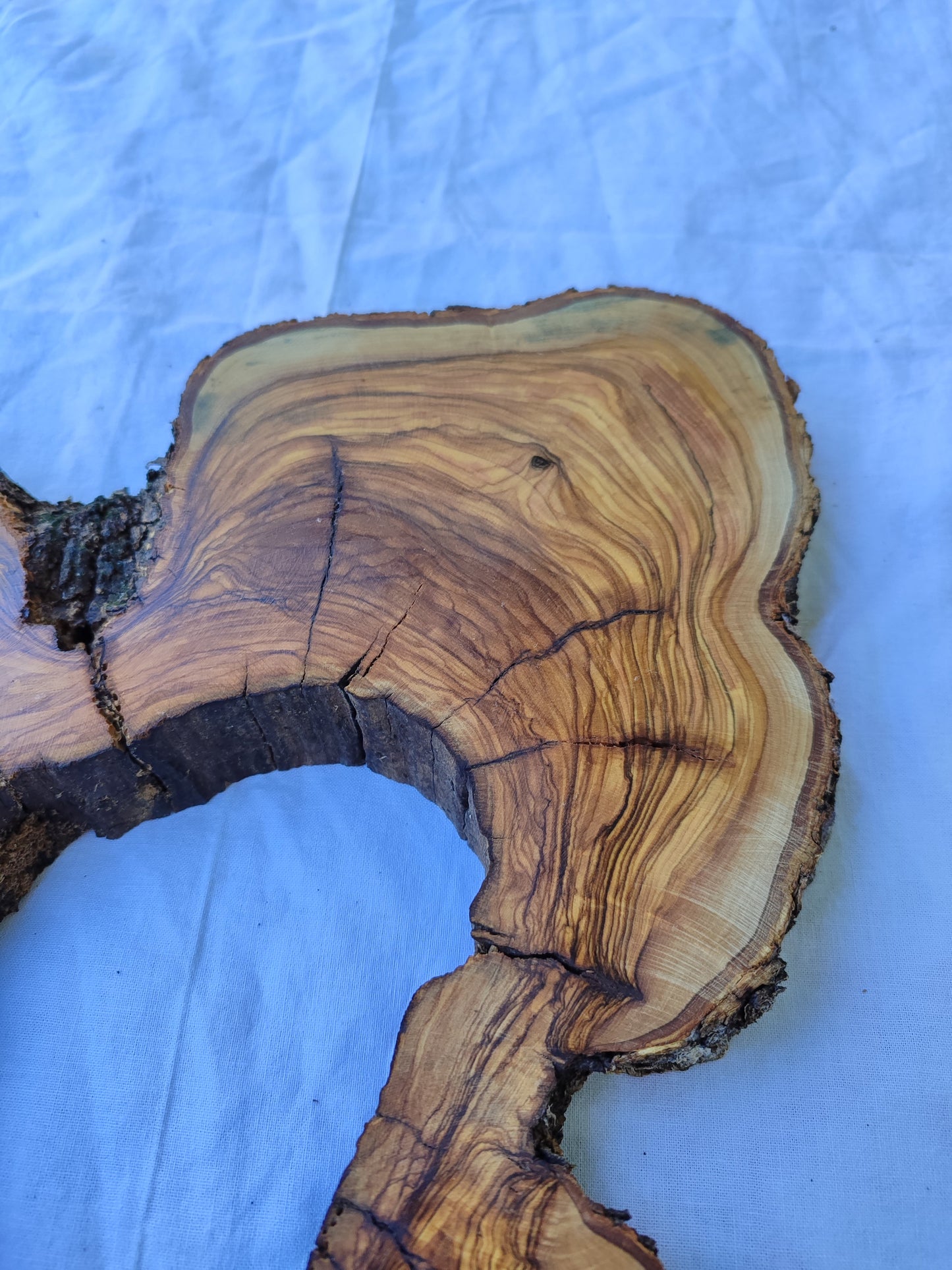 Rare Live Edge Olive Wood Slab 29x40cm | Unique Grain for Epoxy Guitar & Luxury Crafts | Ultra-Dry 3% Moisture Lumber