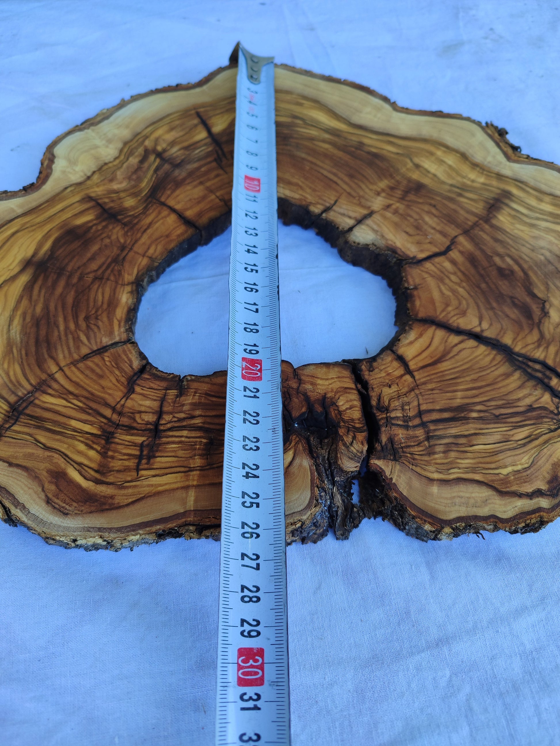 Rare Olive Wood Live Edge Slab 26x38cm | Ultra Dry 3% Moisture | Unique Grain for Epoxy Resin & Luthier Art