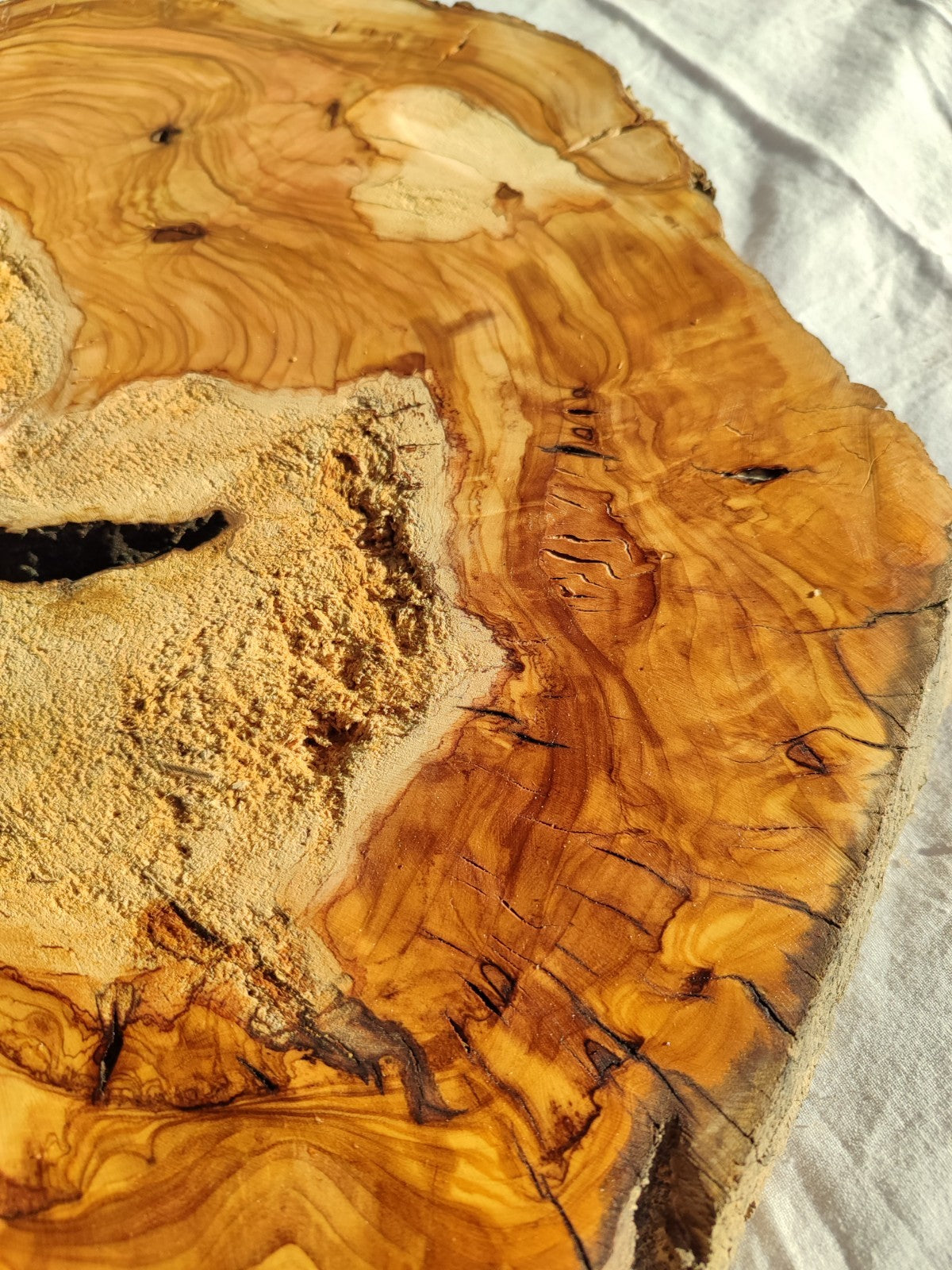 Natural Olive Wood Slab | Live Edge Olive Wood Slice for Craft, Woodworking.