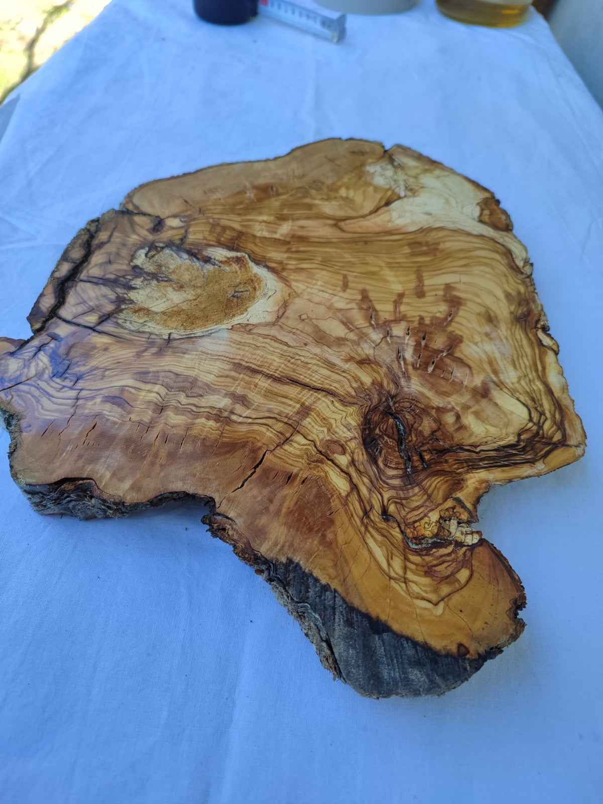 Small Olive Wood Slab 200+ Years | Live Edge Olive Wood Slice for Epoxy.