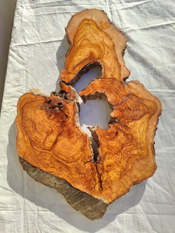 200+ Year Old Olive Wood Slab | Large Live Edge Olive Wood Slice with Voids.
