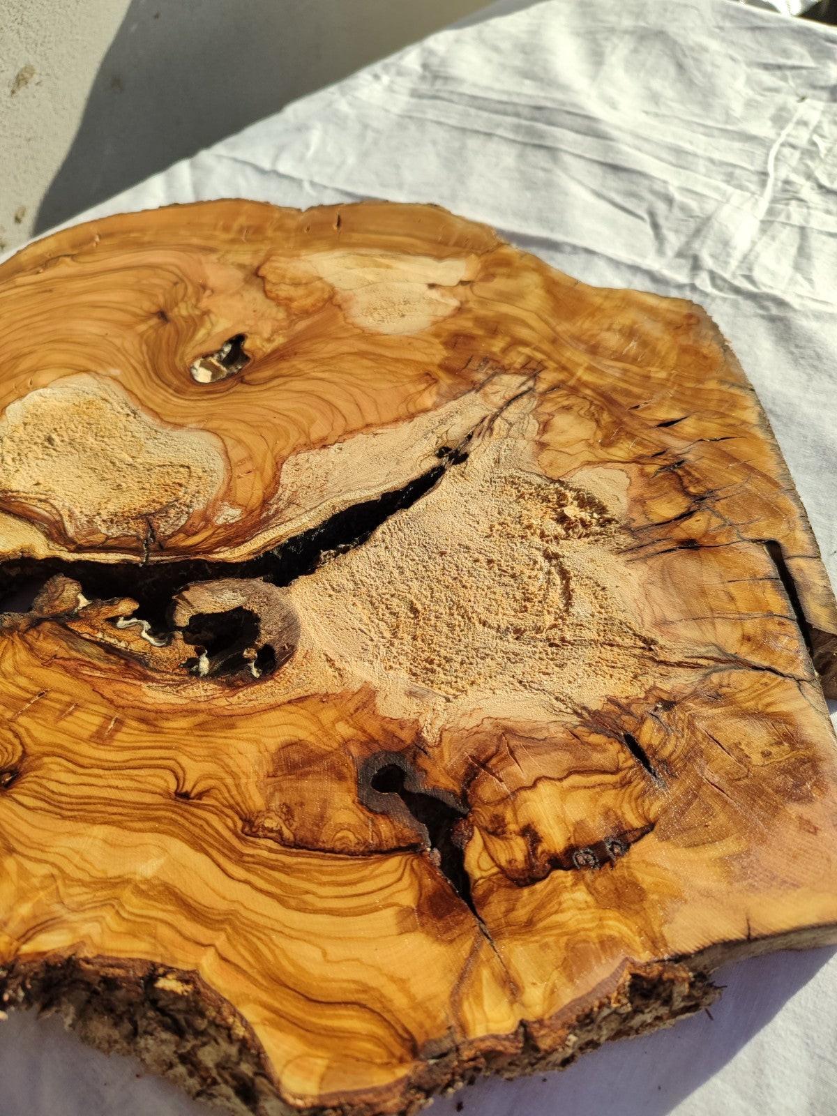 200+ Year Old Olive Wood Slab | Live Edge Olive Wood Slice for Epoxy Resin.