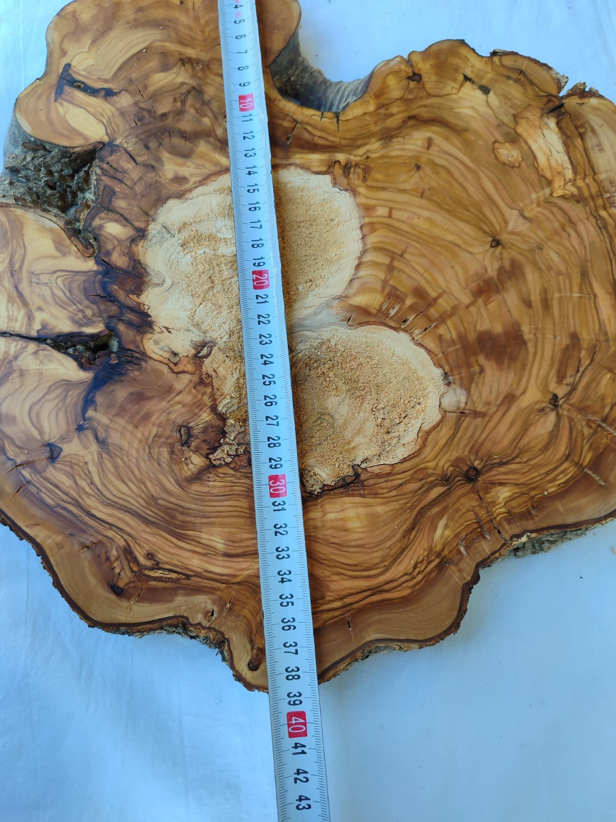Olive Wood Slab with Natural Center | 200+ Year Old Live Edge Wood.