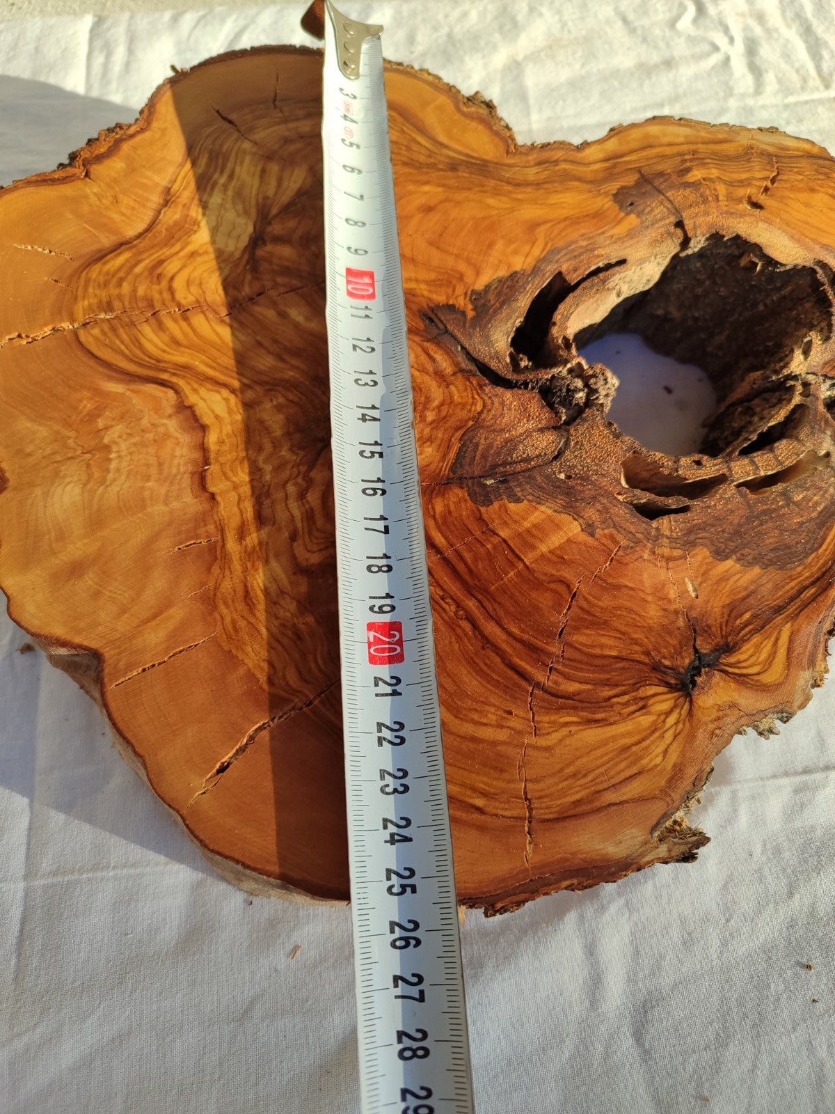 200+ Year Old Olive Wood Slab | Thick Live Edge Olive Wood Slice.