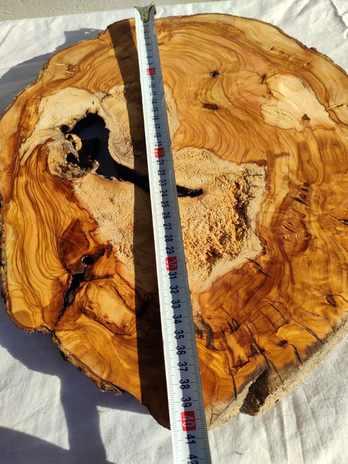 Natural Olive Wood Slab | Live Edge Olive Wood Slice for Craft, Woodworking.