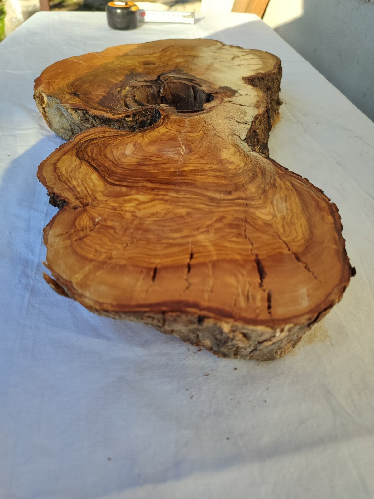 200+ Year Old Olive Wood Slab | Thick Live Edge Olive Wood Slice.
