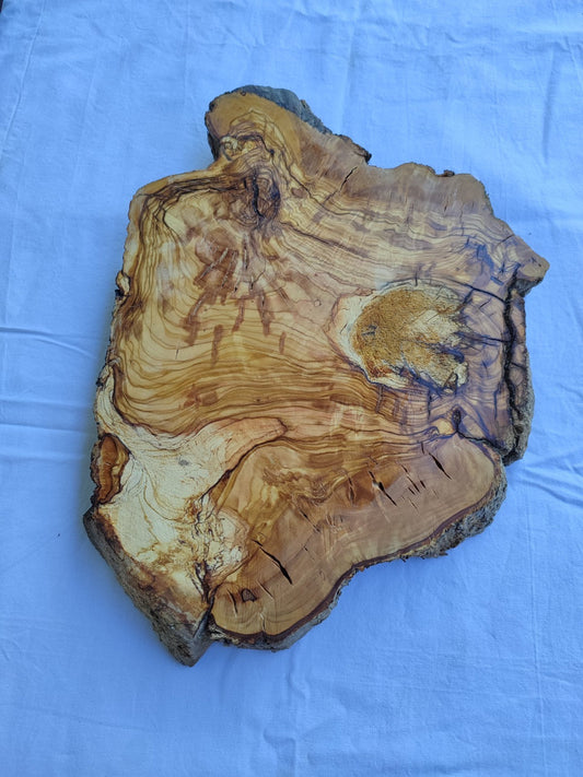 Small Olive Wood Slab 200+ Years | Live Edge Olive Wood Slice for Epoxy.
