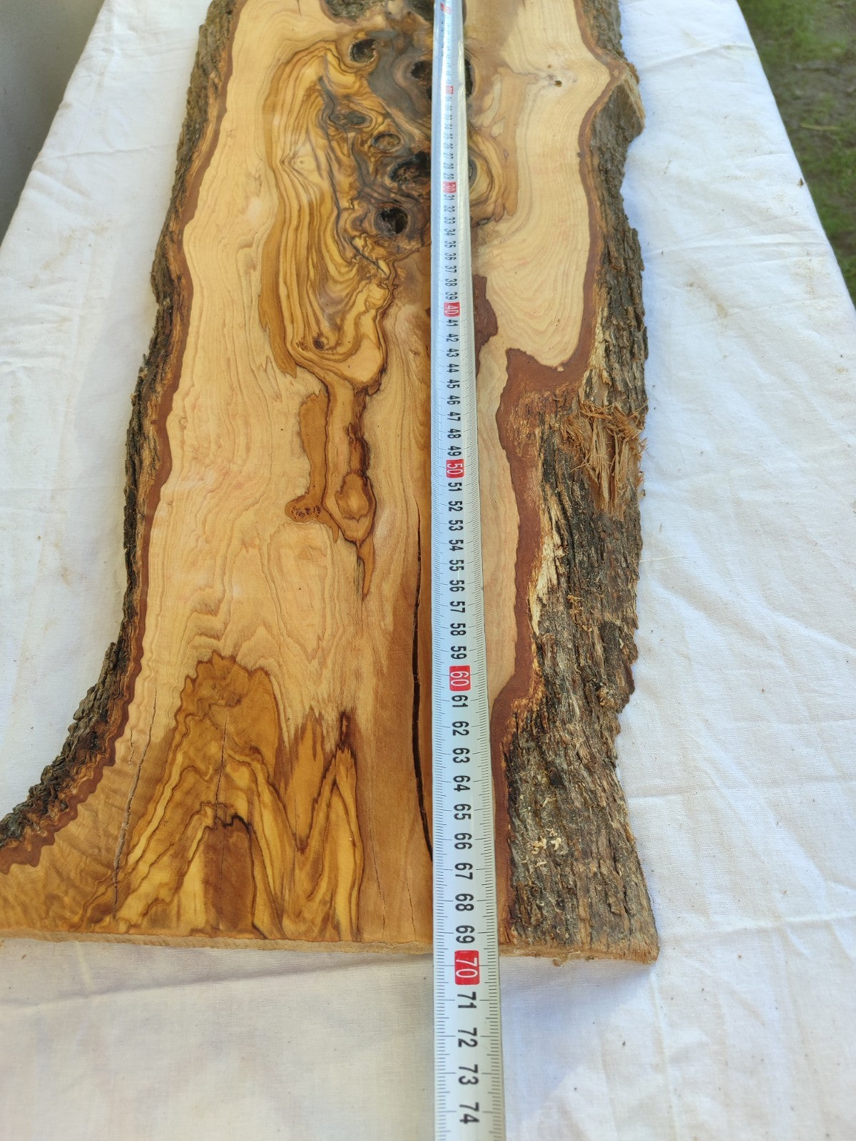Extra Long Olive Wood Slab | Live Edge Wood Plank for Epoxy Table & Furniture.