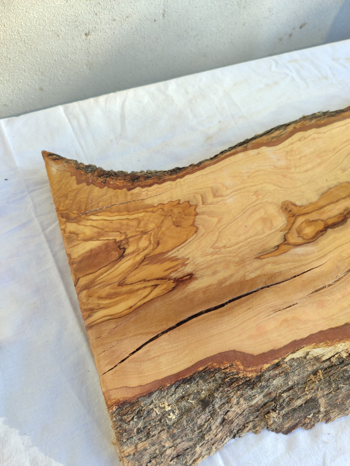 Extra Long Olive Wood Slab | Live Edge Wood Plank for Epoxy Table & Furniture.