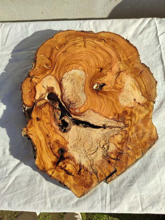 200+ Year Old Olive Wood Slab | Live Edge Olive Wood Slice for Epoxy Resin.