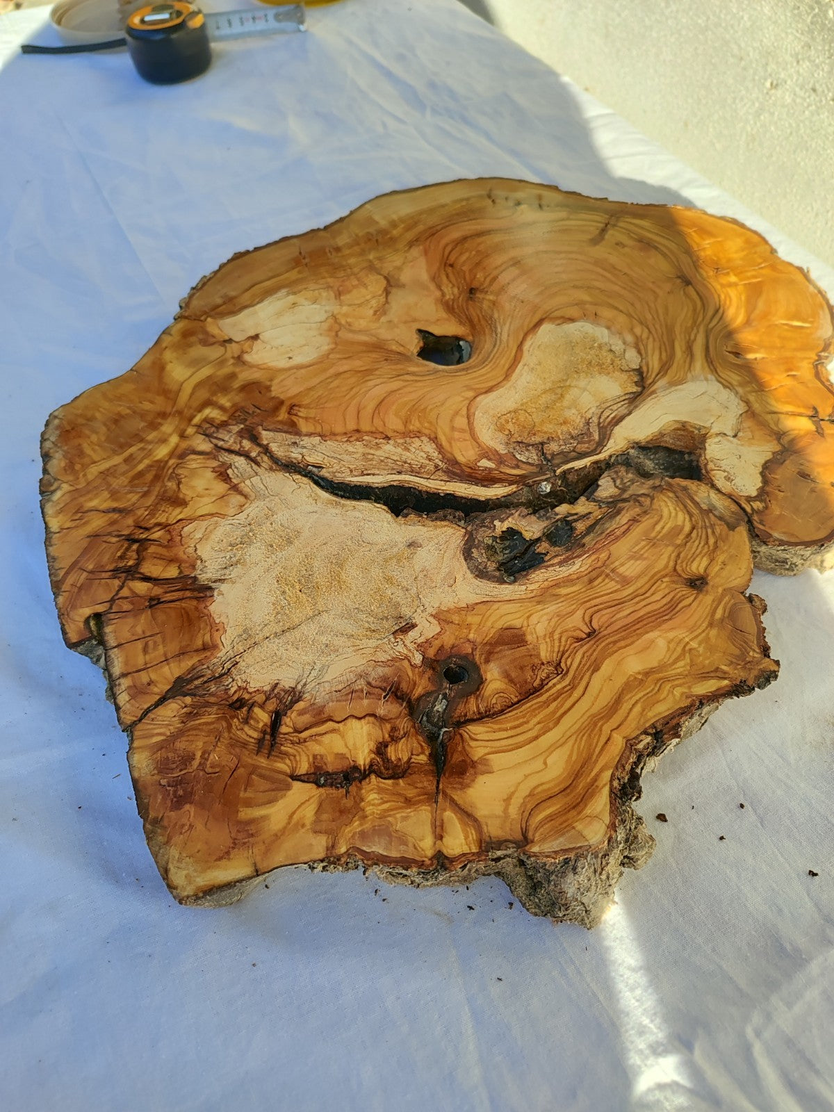 200+ Year Old Olive Wood Slab | Live Edge Olive Wood Slice for Epoxy.