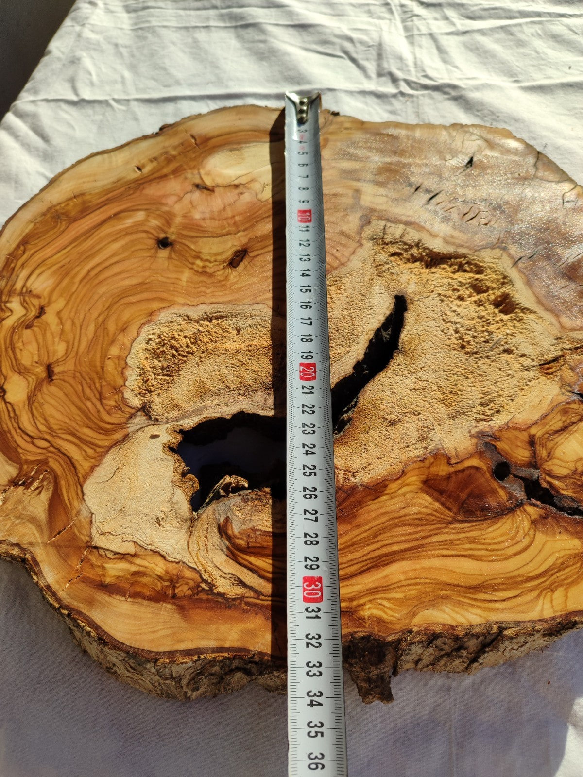 Natural Olive Wood Slab | Live Edge Olive Wood Slice for Craft, Woodworking.