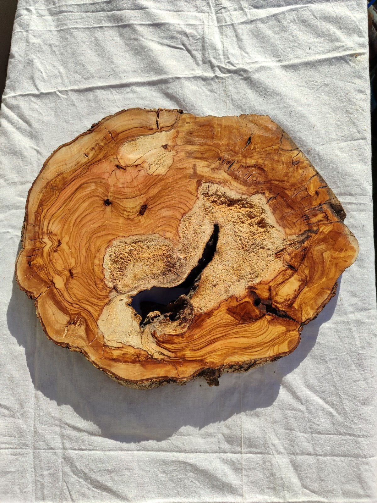 Natural Olive Wood Slab | Live Edge Olive Wood Slice for Craft, Woodworking.