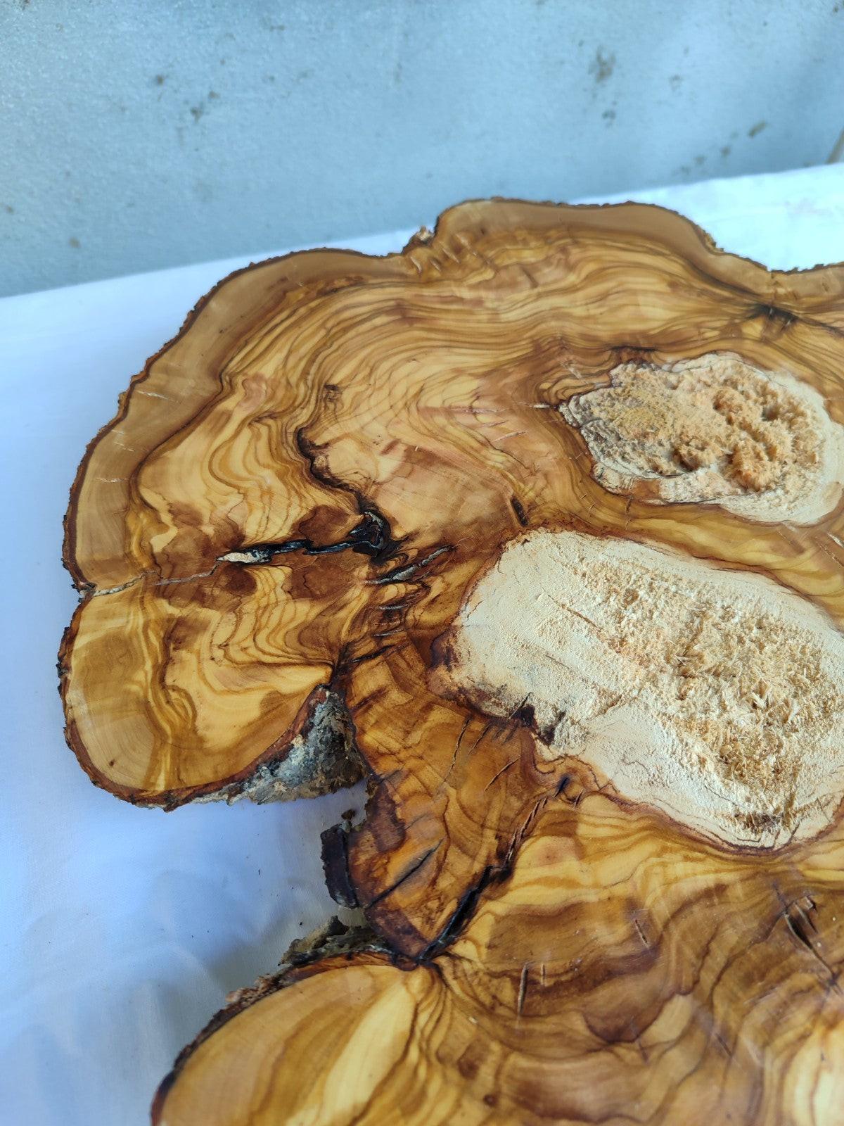 Ancient Olive Wood Slab 200+ Years | Thick Live Edge Olive Wood.