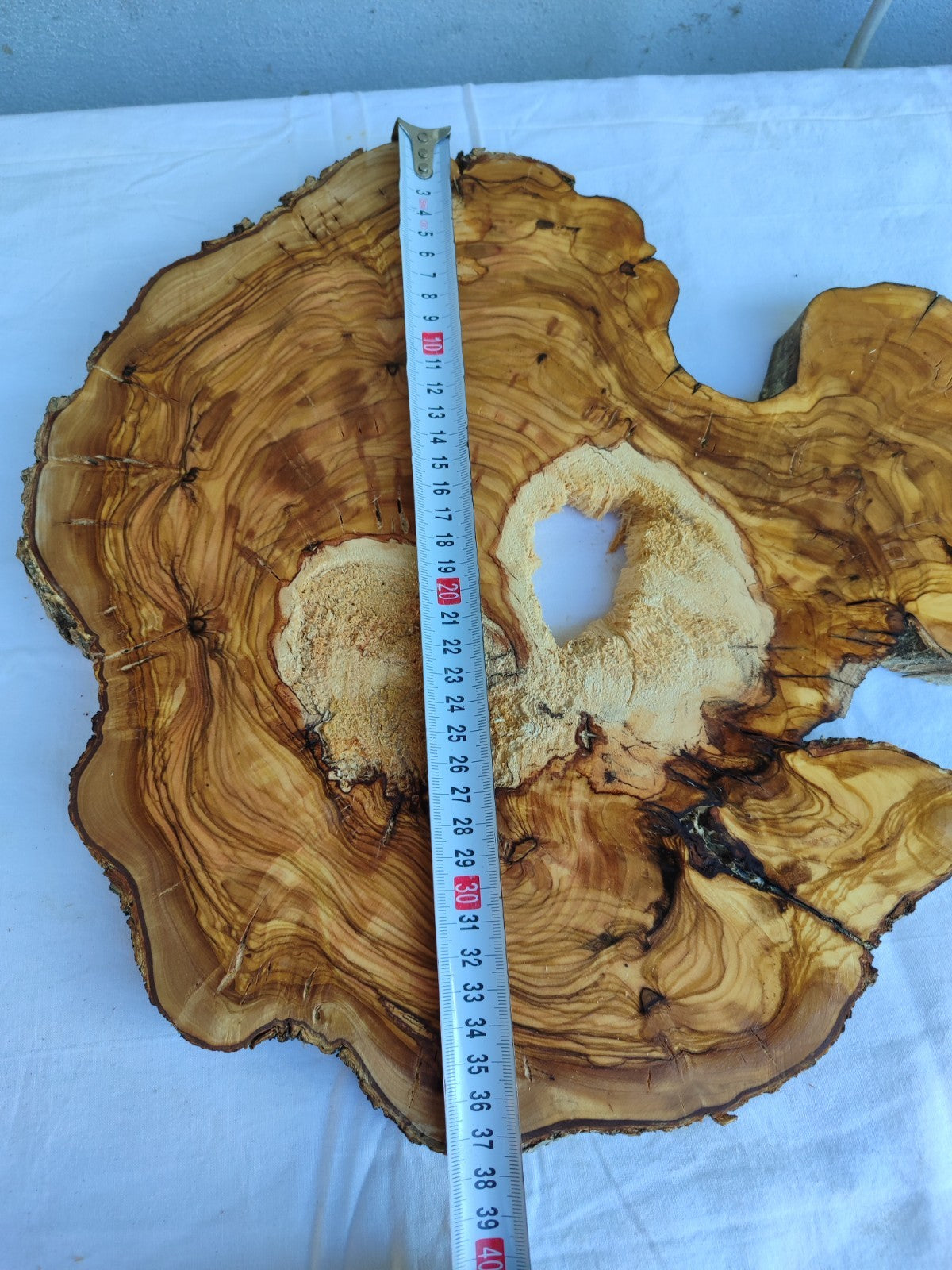 Natural 200+ Year Old Live Edge Wood Slice for Craft & Woodworking.