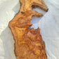 Long Olive Wood Slab | Live Edge Wood Slice for Sculptural Wall Art & Decor.