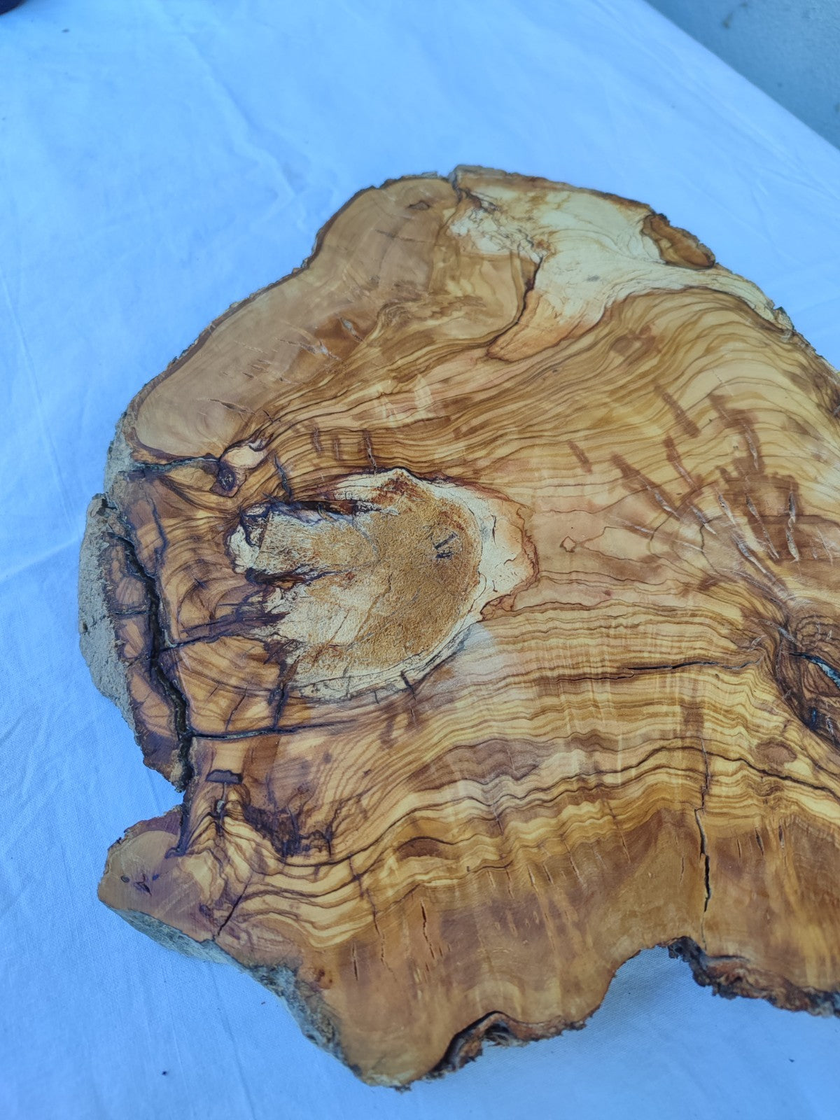 Small Olive Wood Slab 200+ Years | Live Edge Olive Wood Slice for Epoxy.
