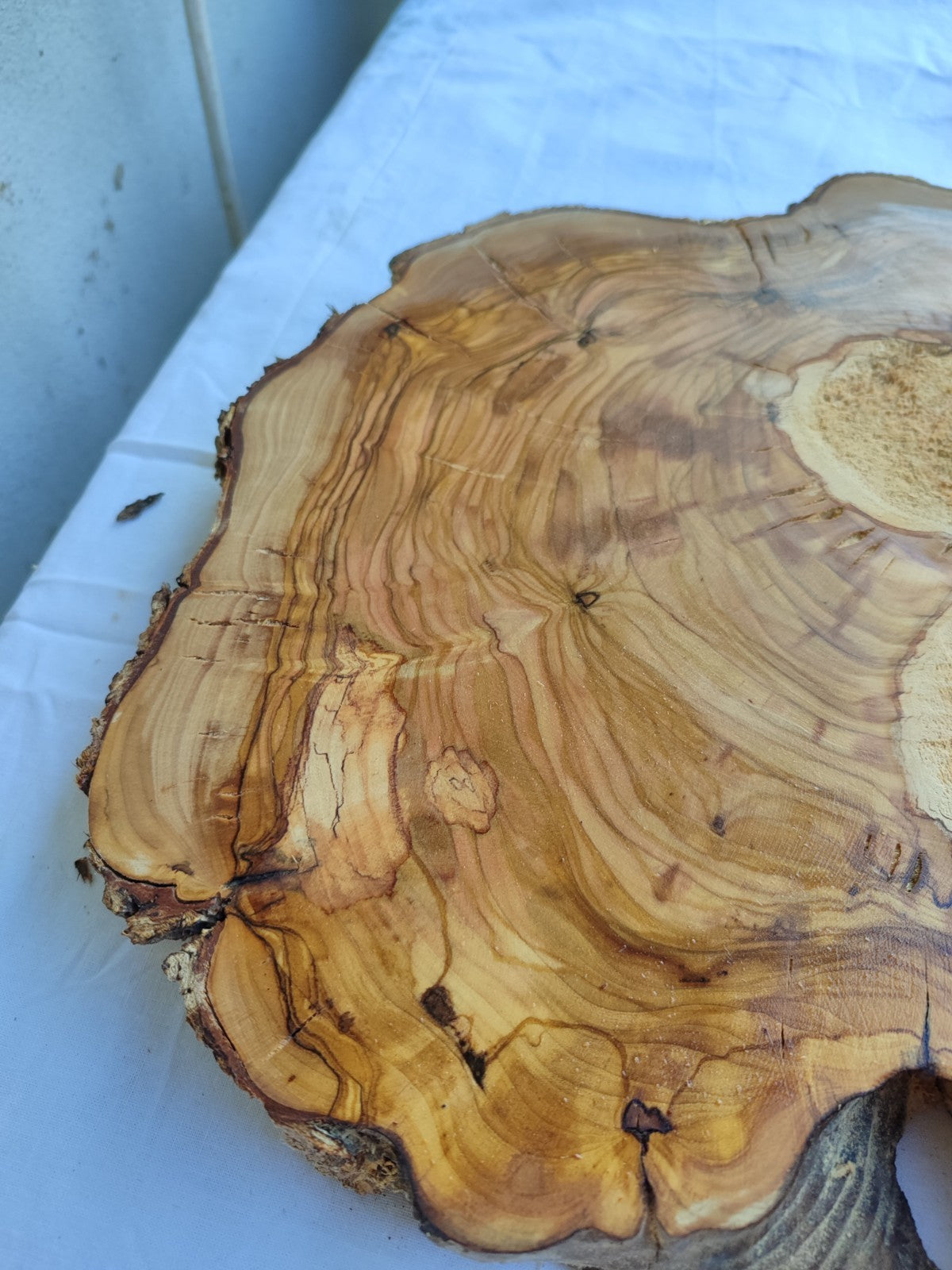 Olive Wood Slab with Natural Center | 200+ Year Old Live Edge Wood.