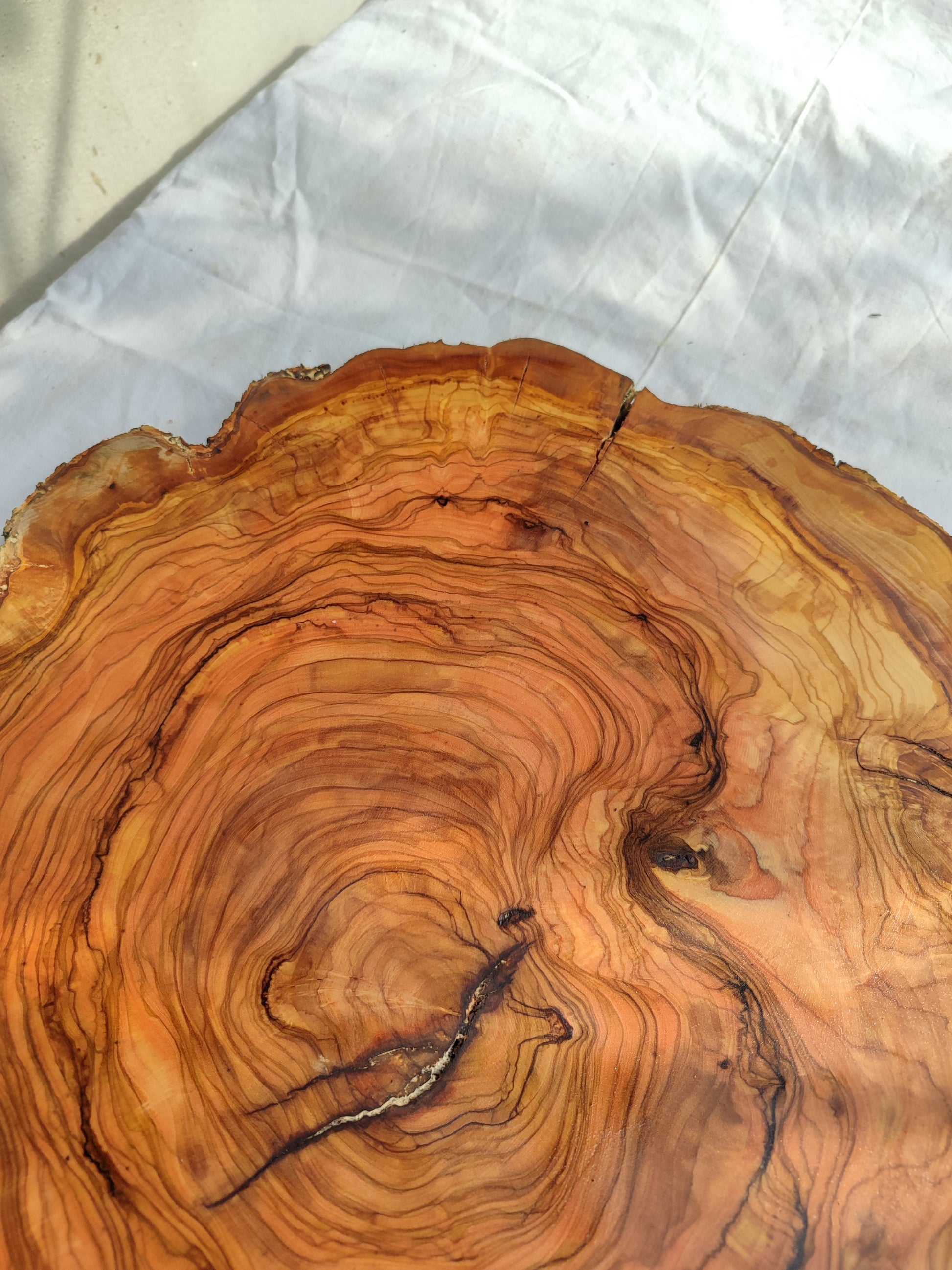Rare Olive Wood Slab – Live Edge Unique Grain Sustainable Luxury for Epoxy Table & Craft - Olive Generic