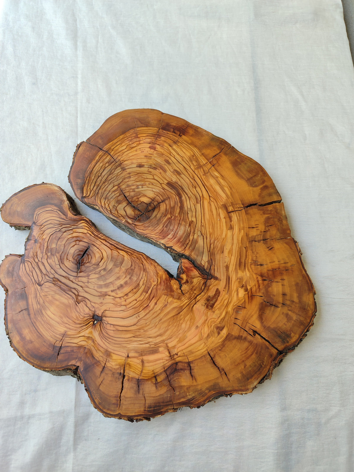 Olive Wood Slab Live Edge Raw 32x33cm Epoxy Resin Handmade