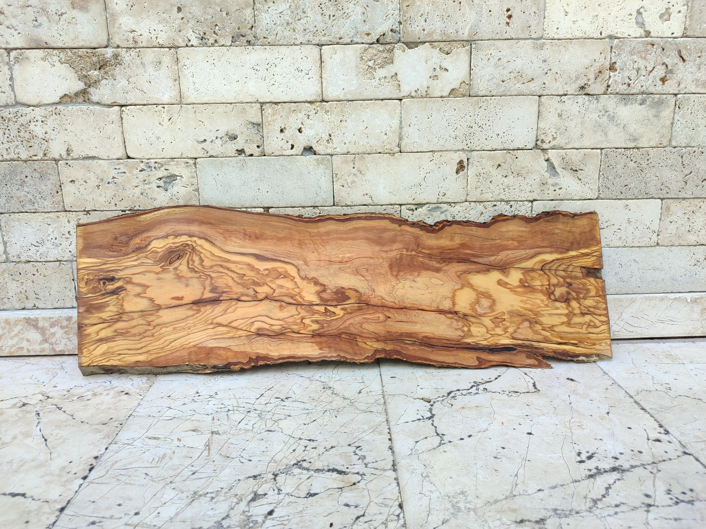 Rare Olive Wood Live Edge Slab – 23x77x2.7cm Ultra‑Dry, Natural Luster, Unique Grain, Sustainable Luxury for Epoxy & High‑End Crafts