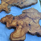 Rare Olive Wood Slab Set 2pcs 53x53cm - Super Dry 3% Moisture - Live Edge for Epoxy Resin, Guitar Body & Luxury Decor - Unique Grain.