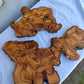 Rare Live Edge Olive Wood Slab 2pc Set 50x52cm | Super Dry 3% Moisture for Epoxy Resin & Guitar | Unique Grain Sustainable Luxury Art Wood.