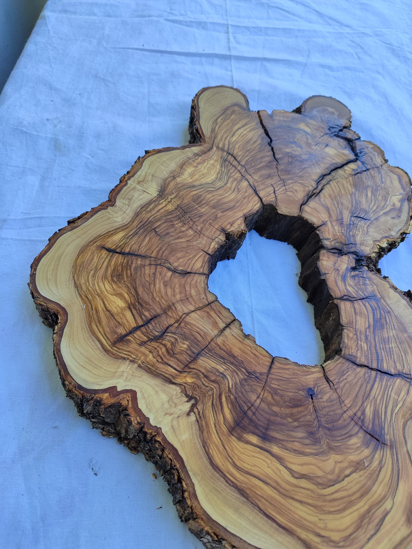 Rare Olive Wood Slab 27x40cm • Live Edge for Epoxy Resin • Dried Luthier Timber • Unique Grain Luxury DIY Material