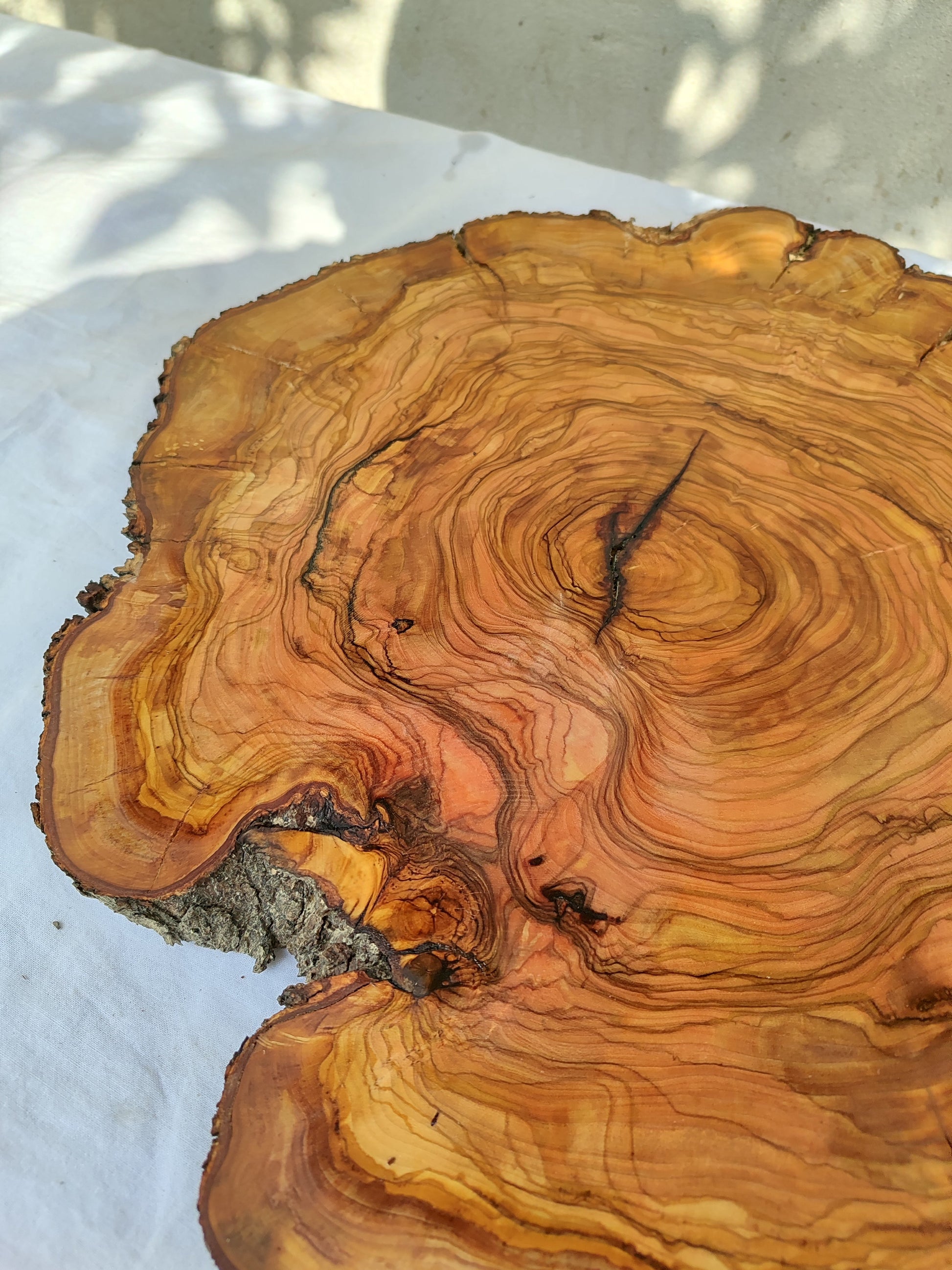 Rare Olive Wood Live Edge Slab – Unique Grain Sustainable Luxury for Epoxy Table & Craft - Olive Generic