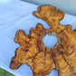 Rare Olive Wood Slab Set 2pcs 53x53cm - Super Dry 3% Moisture - Live Edge for Epoxy Resin, Guitar Body & Luxury Decor - Unique Grain.