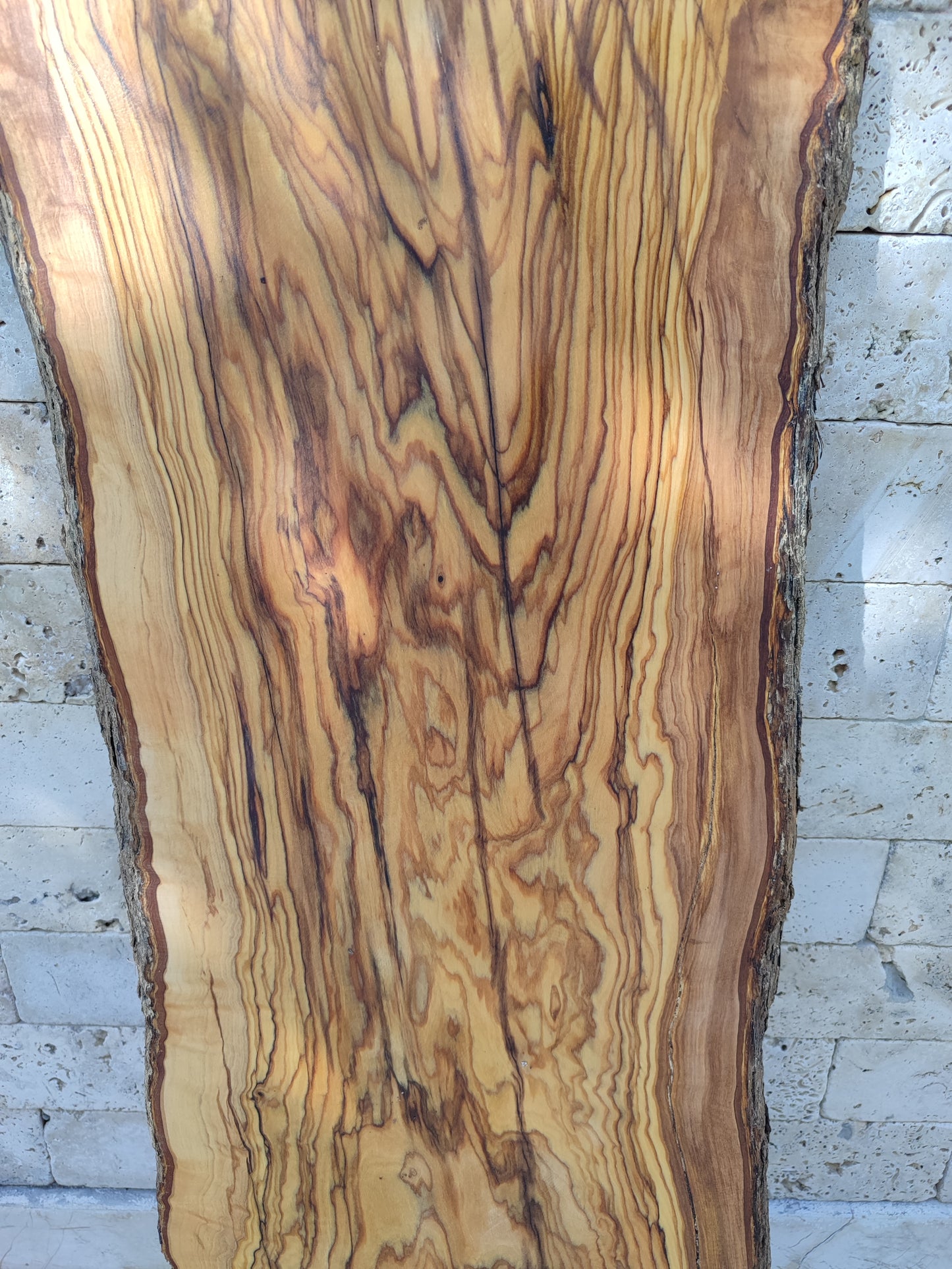 Rare Olive Wood Live Edge Slab – 33x78cm Premium Sustainable Luxury for Epoxy, Table & Craft