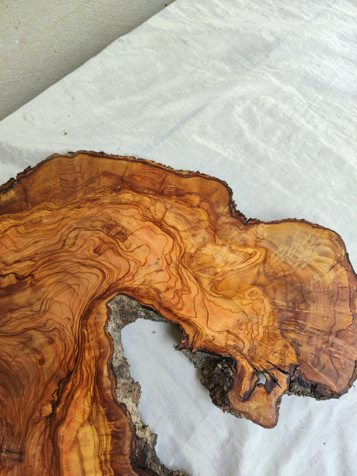 Live Edge Olive Wood Slab 39x53cm Epoxy Resin Coffee Table