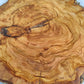 Rare Olive Wood Live Edge Slab – 42x43x2.5 cm Unique Grain Sustainable Luxury Premium Natural Finish Epoxy Friendly