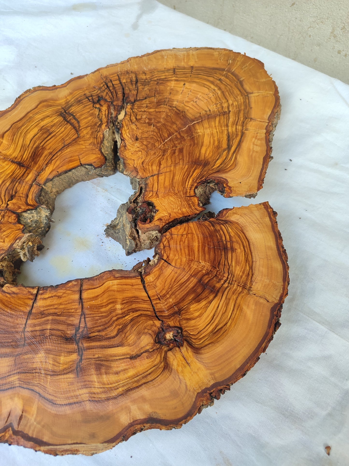 Rare Olive Wood Slab – Live Edge Unique Grain Sustainable Luxury – 29x39x3 cm Epoxy Friendly - Olive Generic