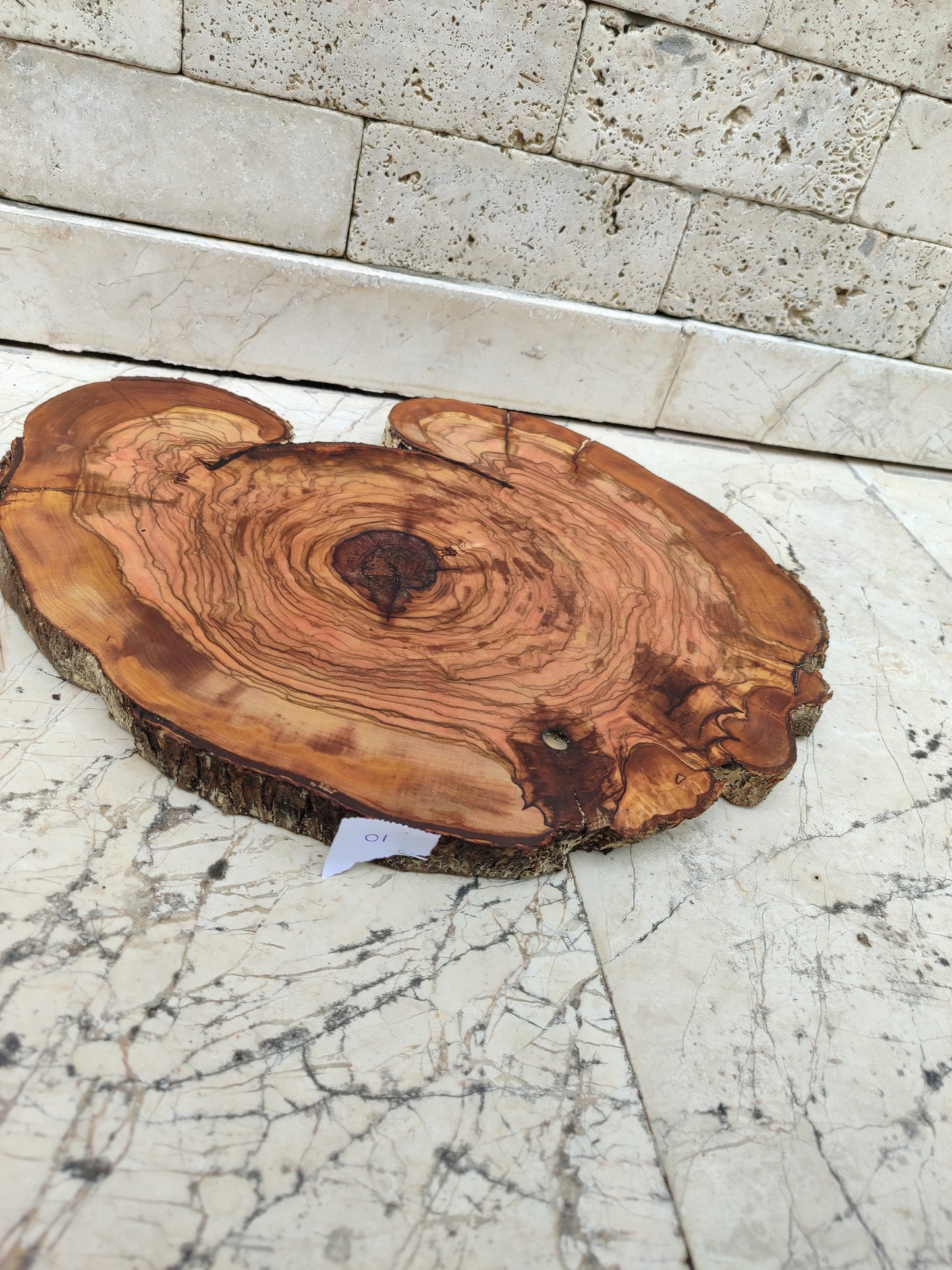 Rare Live Edge Olive Wood Slab – 33x40cm, Unique Grain, Natural Luster, Sustainable Luxury for Epoxy & Crafts