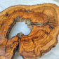 Rare Olive Wood Live Edge Slab – Premium Sustainable Luxury Unique Grain 29x39x3 cm - Olive Generic