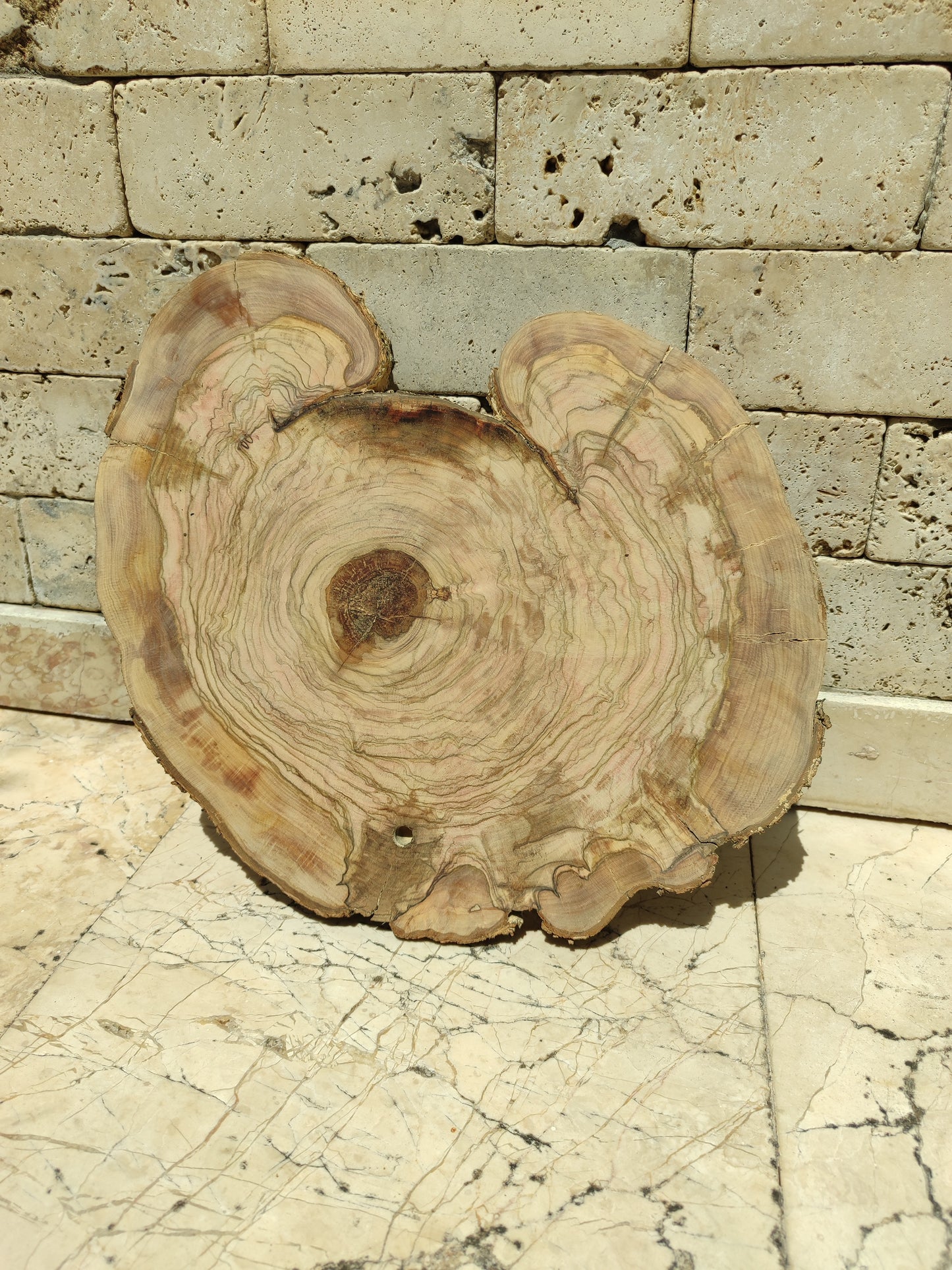 Rare Olive Wood Slab – Live Edge Slab, Unique Grain, Sustainable Luxury – 32x38x2.5 cm for Epoxy, Table & Craft