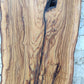 Rare Olive Wood Live Edge Slab – 35x79x2.7 cm – Natural Luster, Unique Grain, Sustainable Luxury