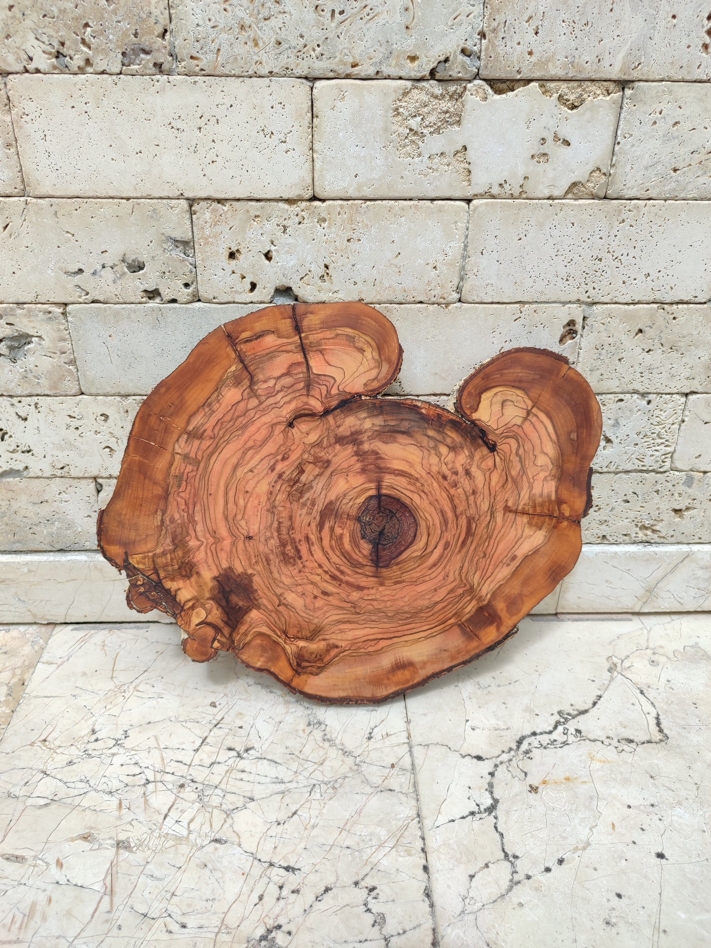 Rare Olive Wood Live Edge Slab – 31x40cm Premium Sustainable Luxury, Unique Grain, Natural Luster, Epoxy Friendly