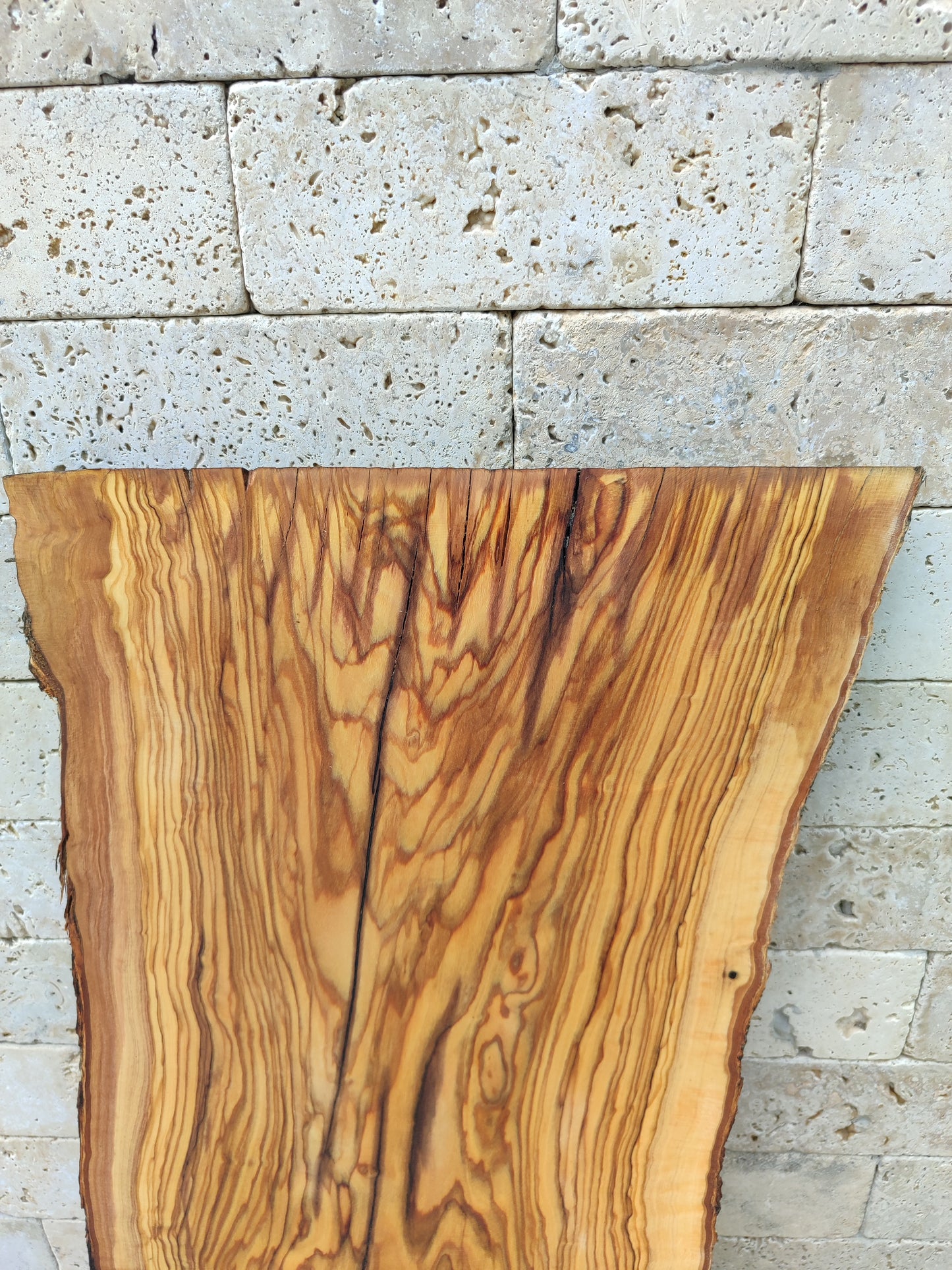 Rare Olive Wood Live Edge Slab – 33x78cm Premium Sustainable Luxury for Epoxy, Table & Craft