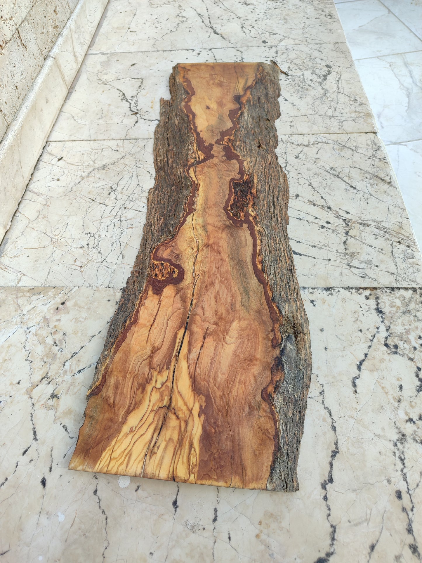 Rare Olive Wood Live Edge Slab – 23x77x2.7cm Ultra‑Dry, Natural Luster, Unique Grain, Sustainable Luxury for Epoxy & High‑End Crafts
