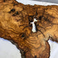 Rare Live Edge Olive Wood Slab 41x65cm | Unique Grain for Epoxy Resin, Luthier & Luxury Decor | Sustainable Premium DIY Material.
