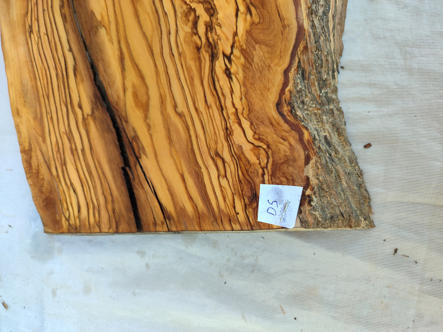 Rare Olive Wood Live Edge Slab – 28x80x3 cm – Unique Grain, Sustainable Luxury, Super Dry & Natural Luster for Epoxy, Table & Craft