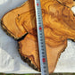 Rare Olive Wood Slab 23"x23" | Live Edge Epoxy Table Top | Premium Luthier Wood | Dry Exotic Lumber | Unique Grain DIY Art 58x59cm.