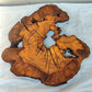 Rare Olive Wood Slab – Live Edge, Unique Grain, Sustainable Luxury – 41x43x2.5 cm