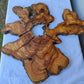 3pcs Rare Live Edge Olive Wood Slab 55x56cm | Super Dry 3% Moisture | Unique Grain for Epoxy Resin, Guitar Body & Luxury Art.